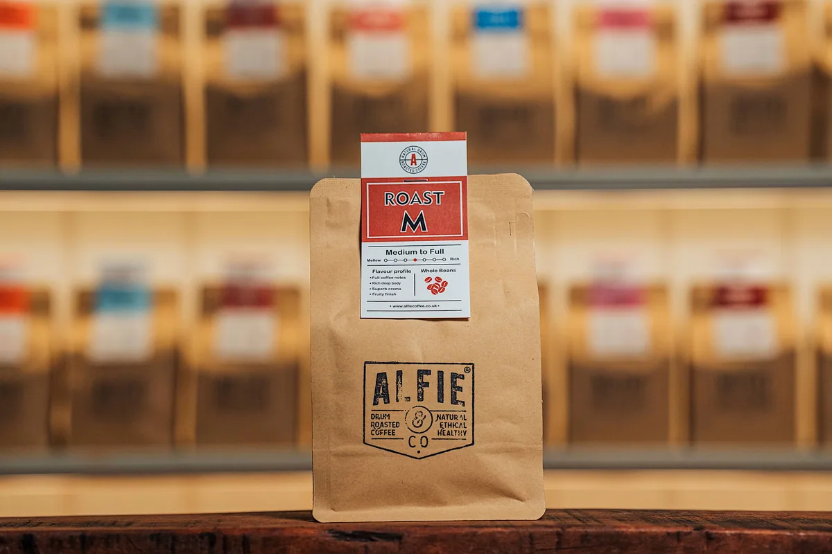 roast 'm', colombia + brazil + honduras coffee from alfie & co coffee roasters