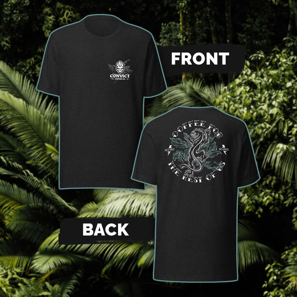 coffee for the rest of us tee, honduras + nicaragua coffee from convict coffee company