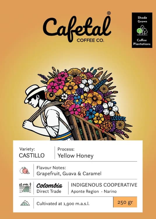 castillo honey coffee beans, colombia coffee from cafetal coffee co.