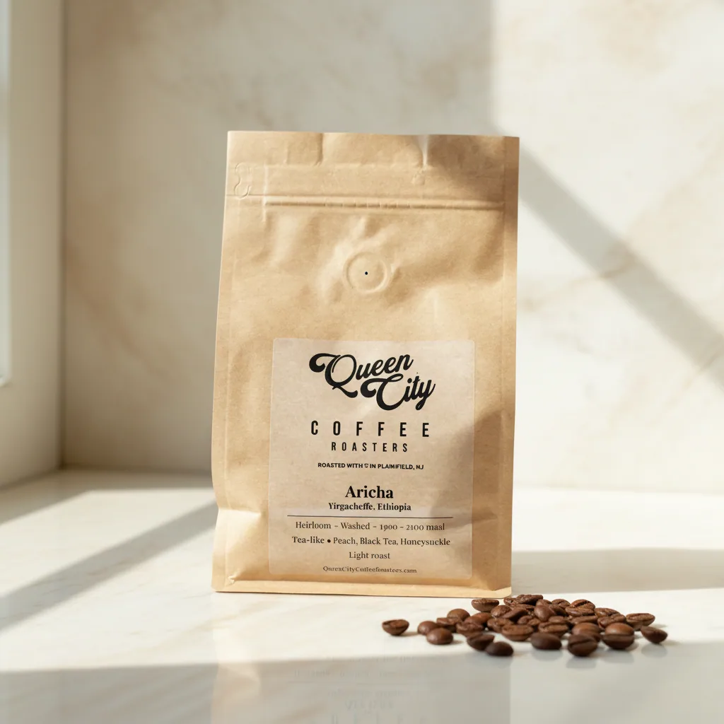 yirgacheffe ethiopia - aricha mill, ethiopia coffee from queen city coffee roasters