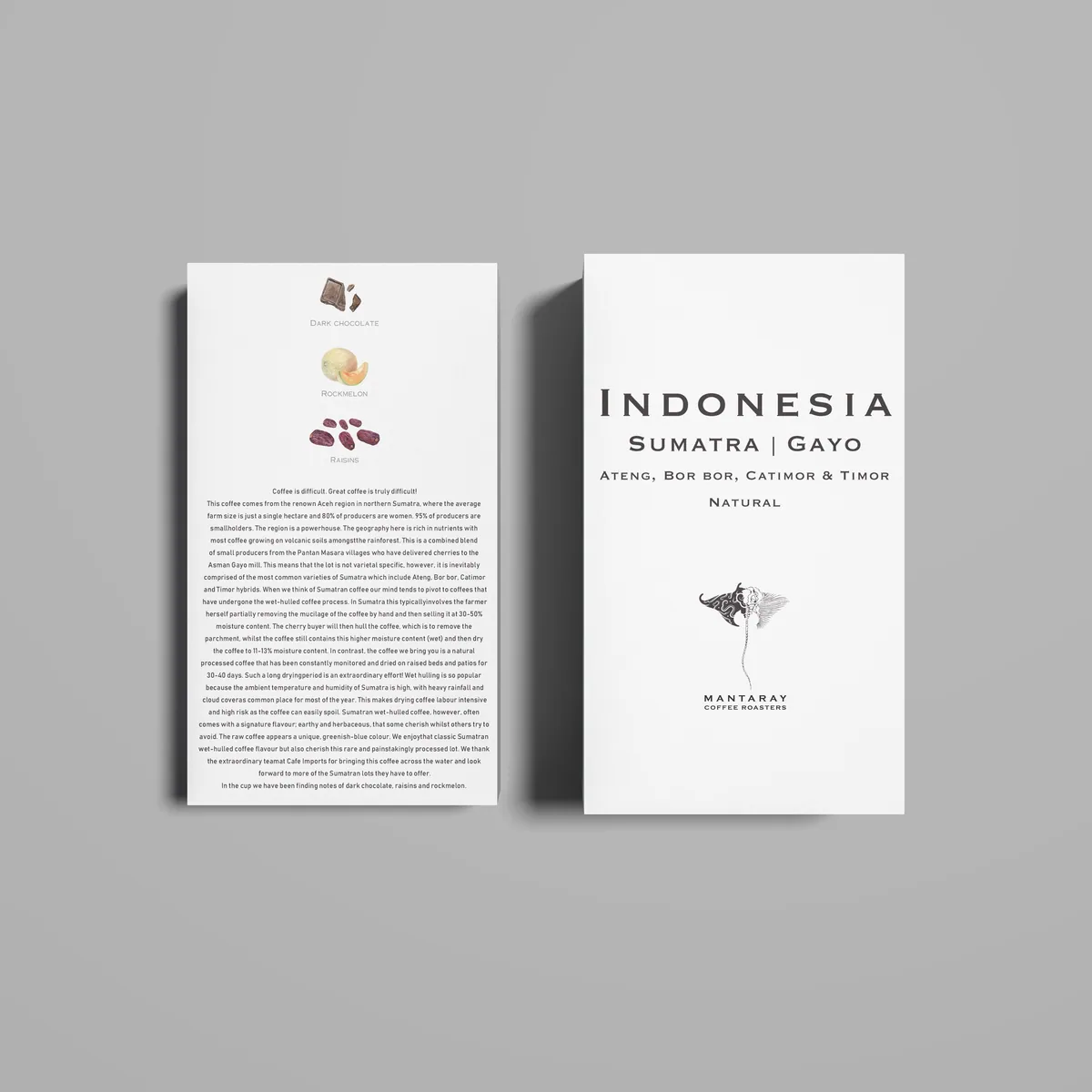 indonesia gayo | sumatra natural (single origin filter), indonesia + sumatra coffee from manta ray coffee roasters
