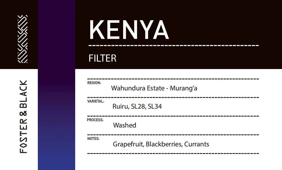 kenya - wahundura estate {filter}, kenya coffee from foster & black specialty coffee roastery