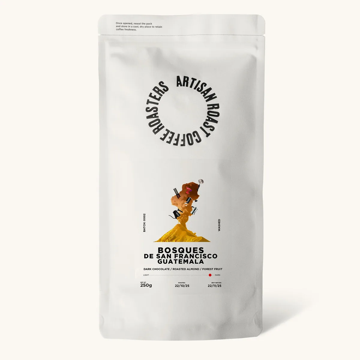 bosques de san francisco, colombia + guatemala coffee from artisan roast broughton street