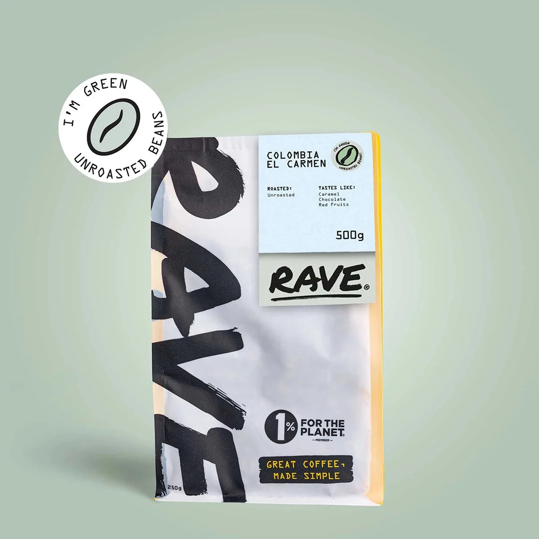 colombia el carmen green coffee beans, colombia coffee from rave coffee