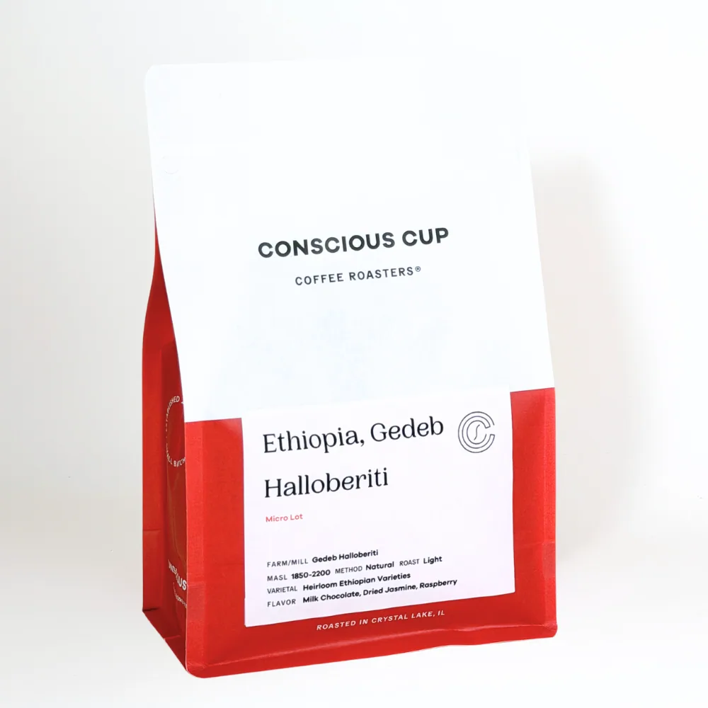 ethiopia, gedeb halloberiti, ethiopia coffee from conscious cup coffee roasters - crystal lake
