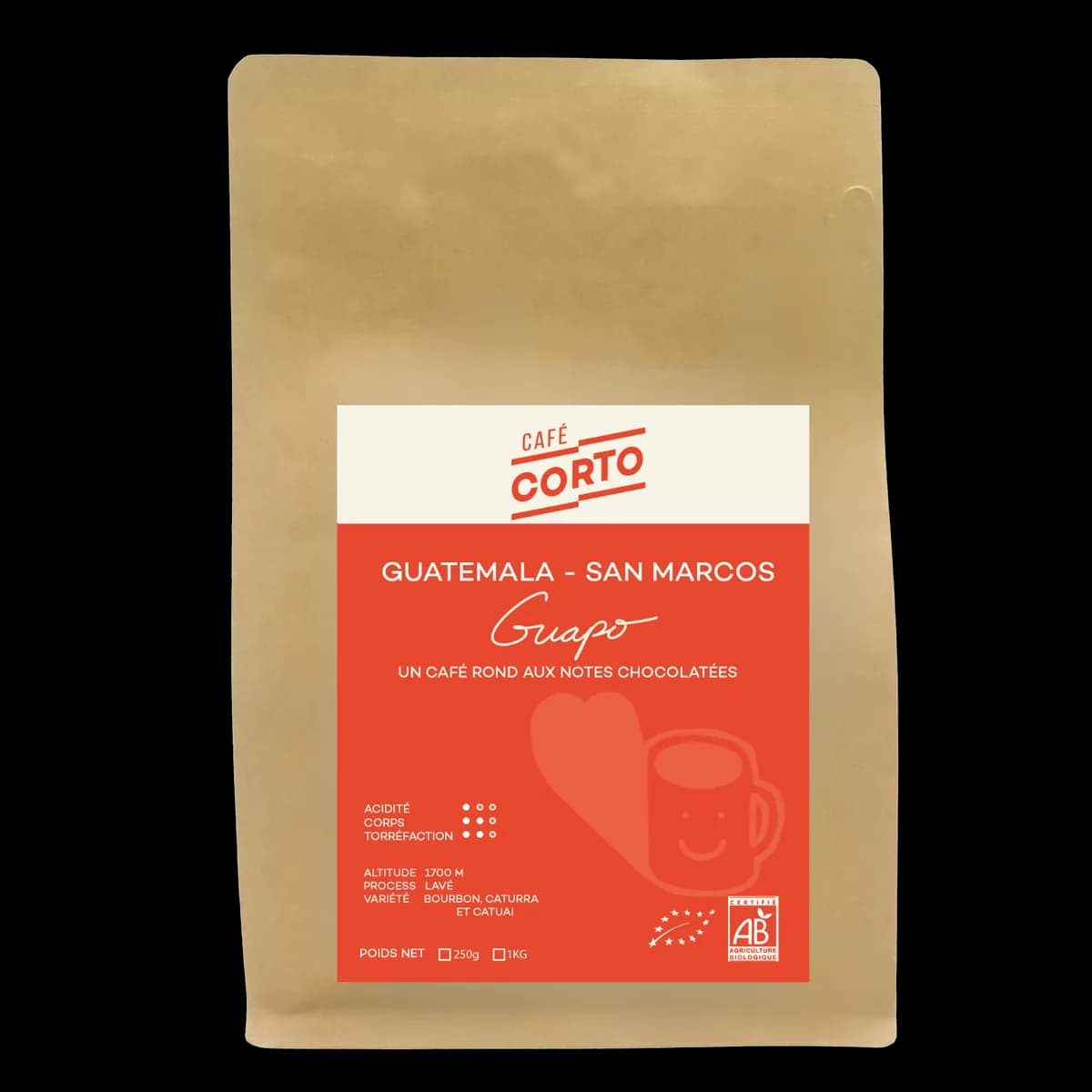 guapo - guatemala, guatemala coffee from café corto - le kiosque coffee shop