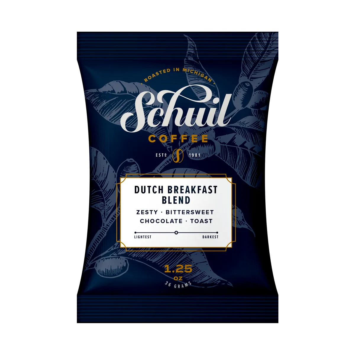 dutch breakfast blend - packet, colombia + guatemala coffee from schuil coffee company