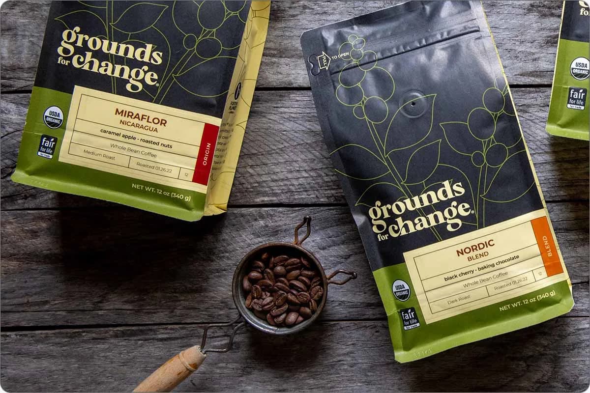 coffee of the month, ethiopia + peru + guatemala + honduras + nicaragua coffee from grounds for change coffee