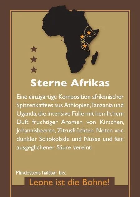 sterne afrikas, tanzania + uganda coffee from leone caffè