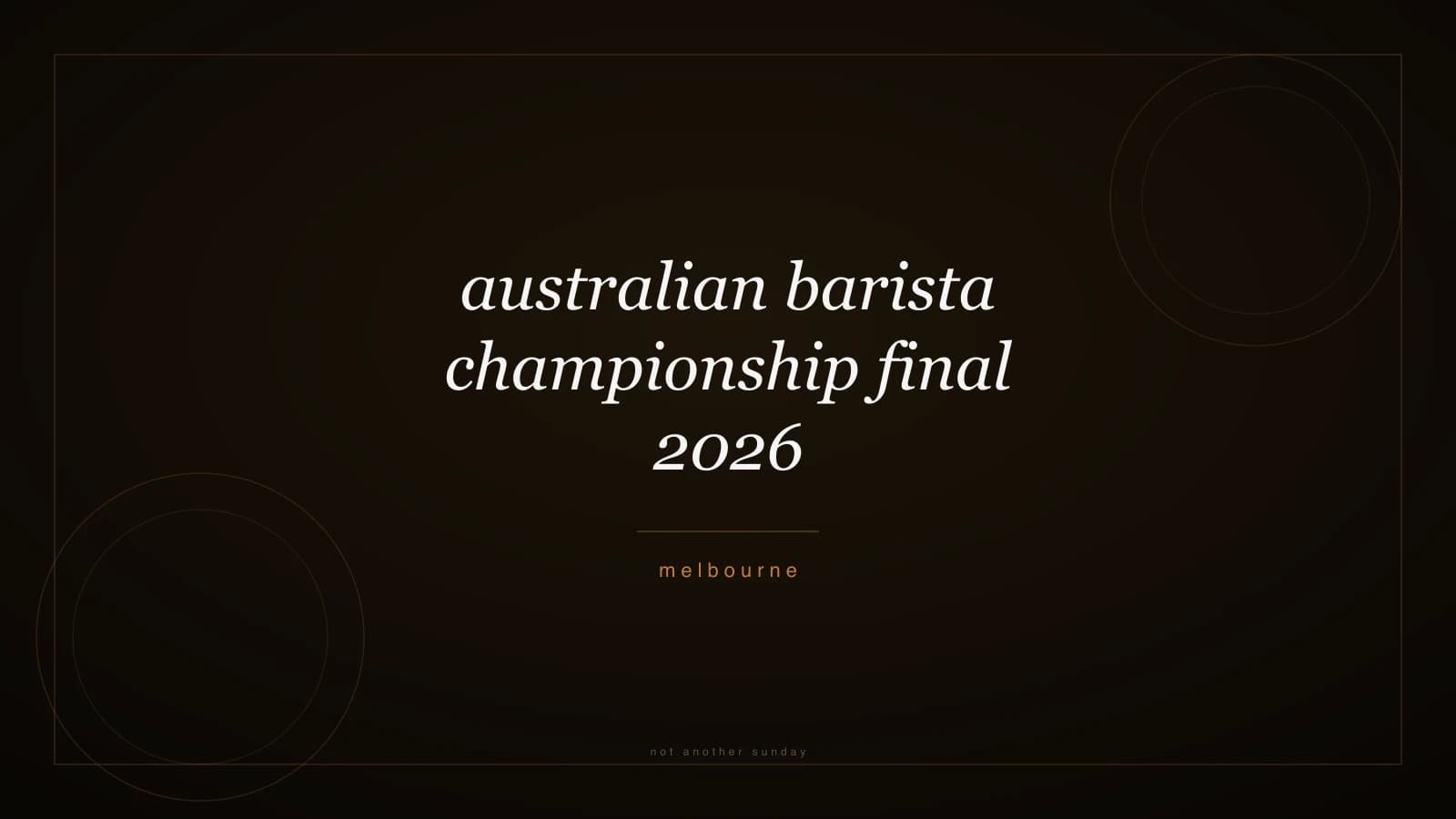 Australian Barista Championship Final 2026