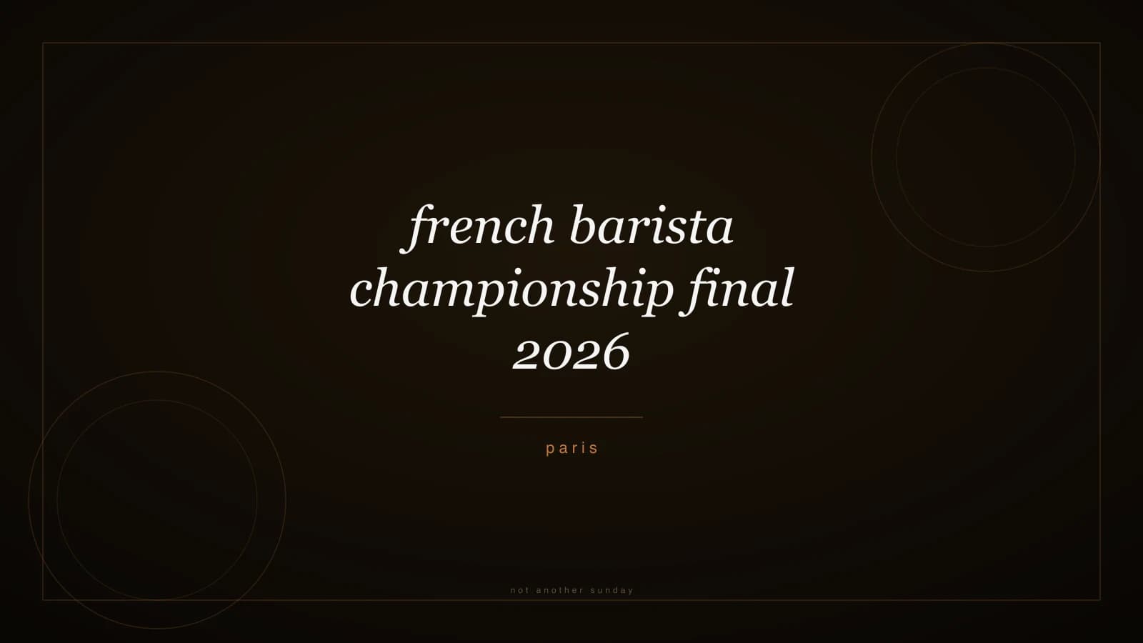 French Barista Championship Final 2026