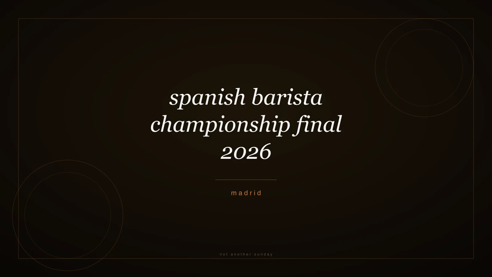 Spanish Barista Championship Final 2026