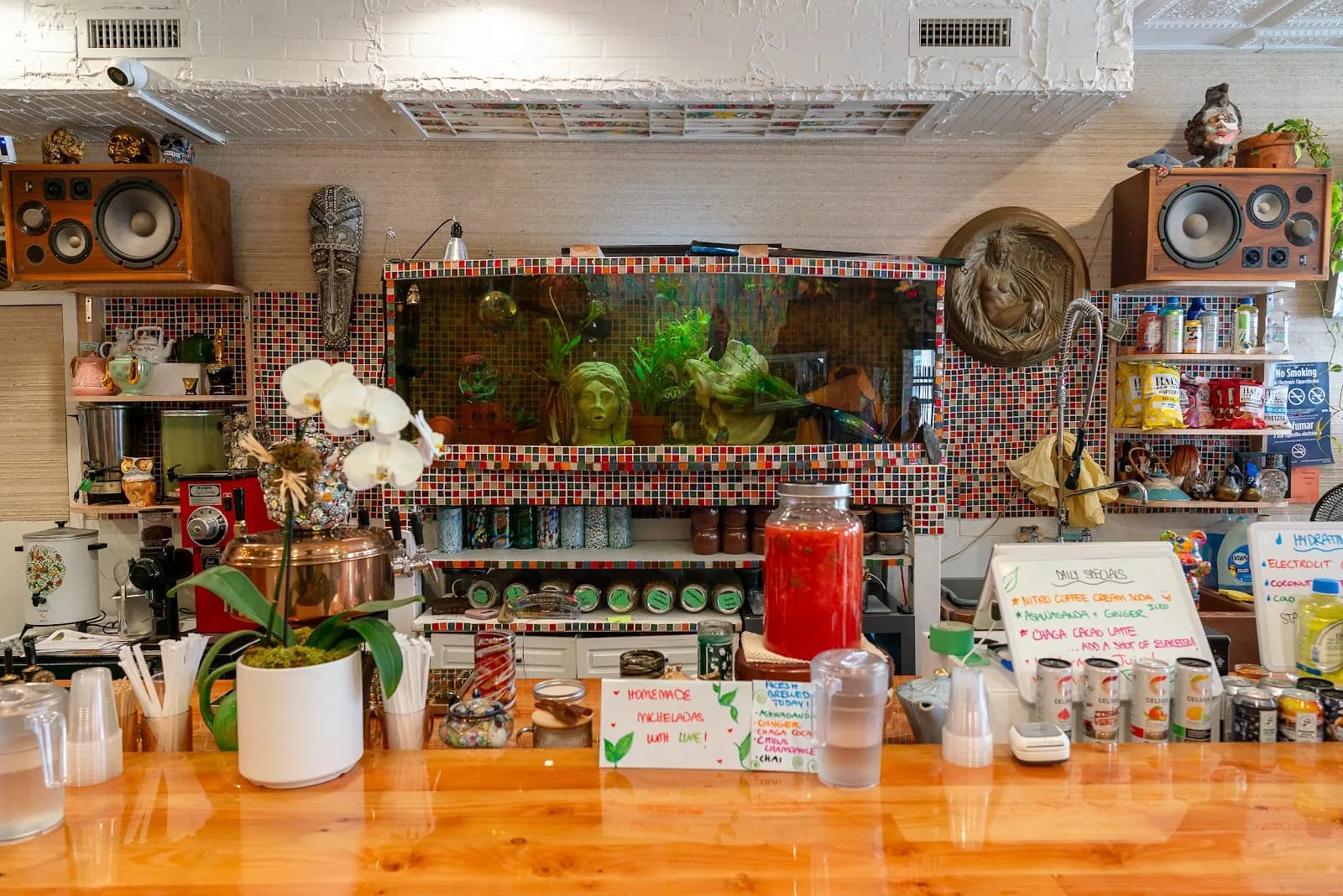 Kosmic Community Anti Bar & Coffee Shop in New York City, specialty coffee cafe