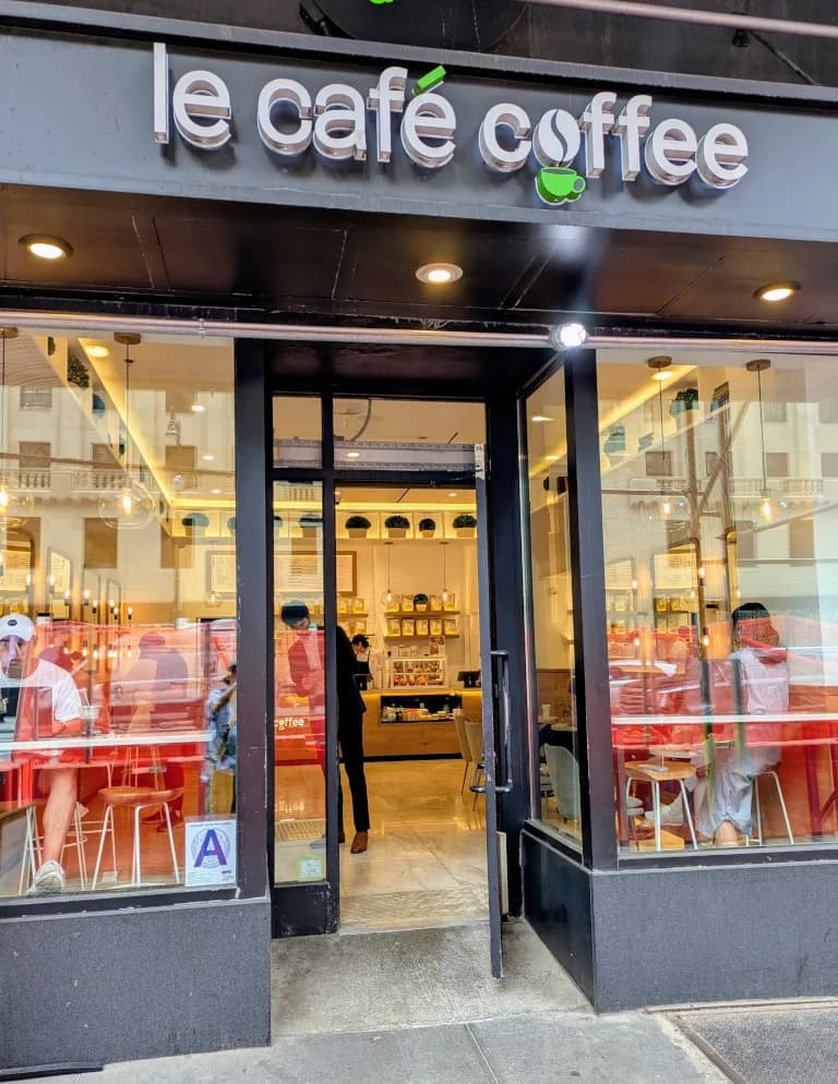 Le café coffee in New York City, specialty coffee cafe