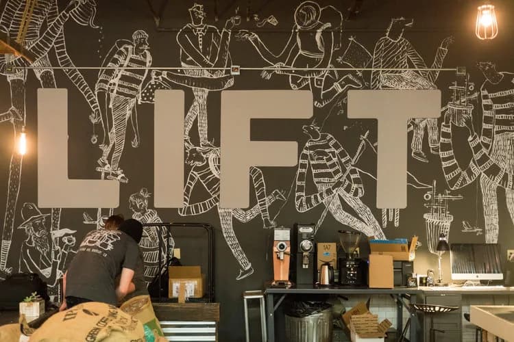 Lift Coffee Roasters in Riverside, specialty coffee cafe