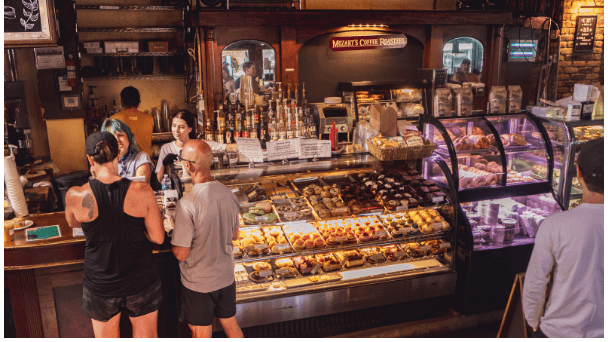Mozart's Coffee Roasters in Austin, specialty coffee cafe