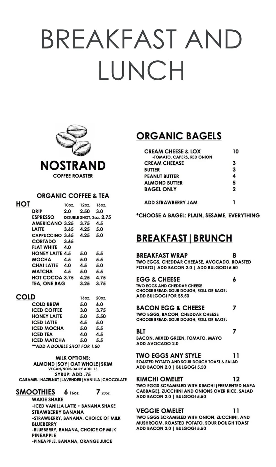 Nostrand Coffee Roaster in New York City, specialty coffee roaster