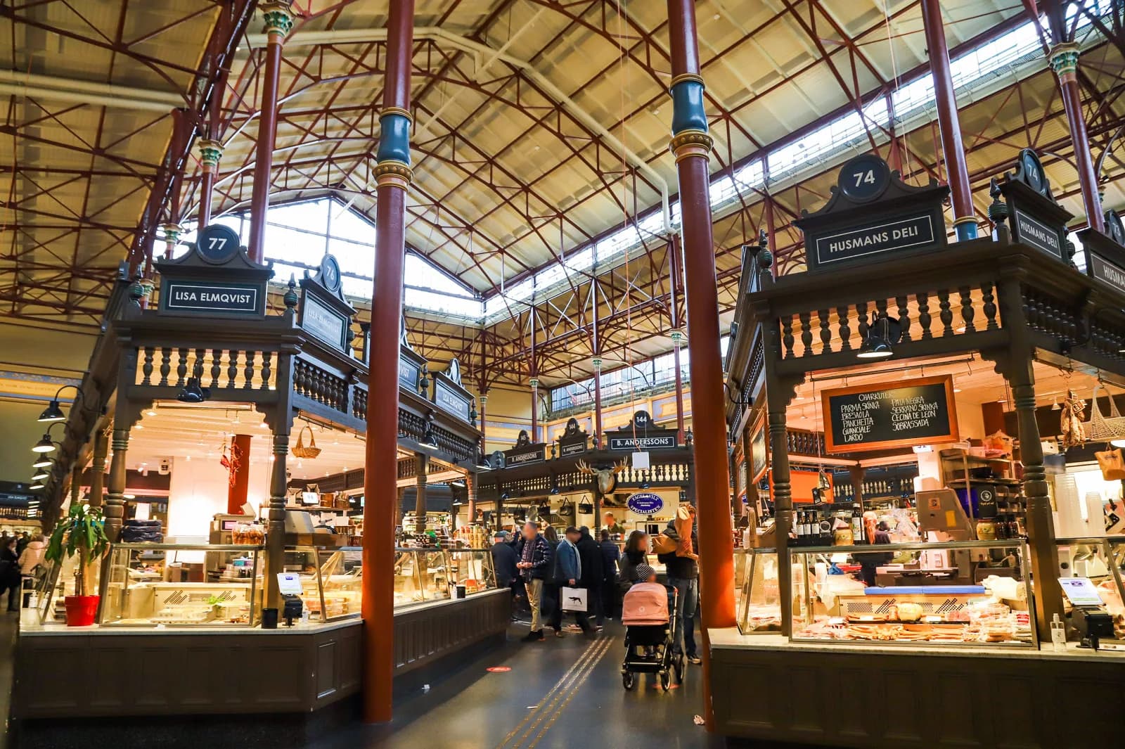 Östermalms Food Hall in Stockholm, specialty coffee cafe