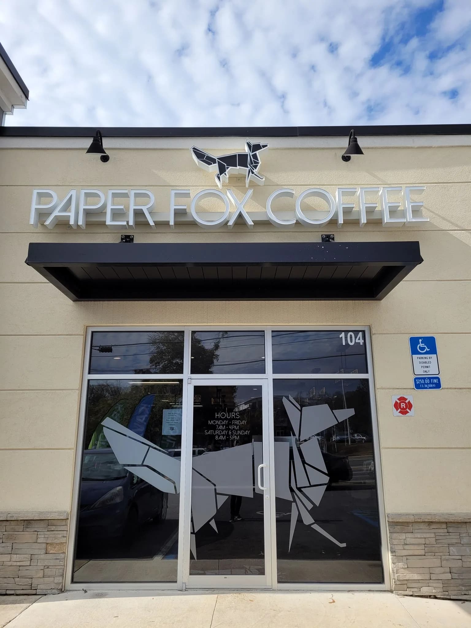 Paper Fox Coffee in Tallahassee, specialty coffee cafe
