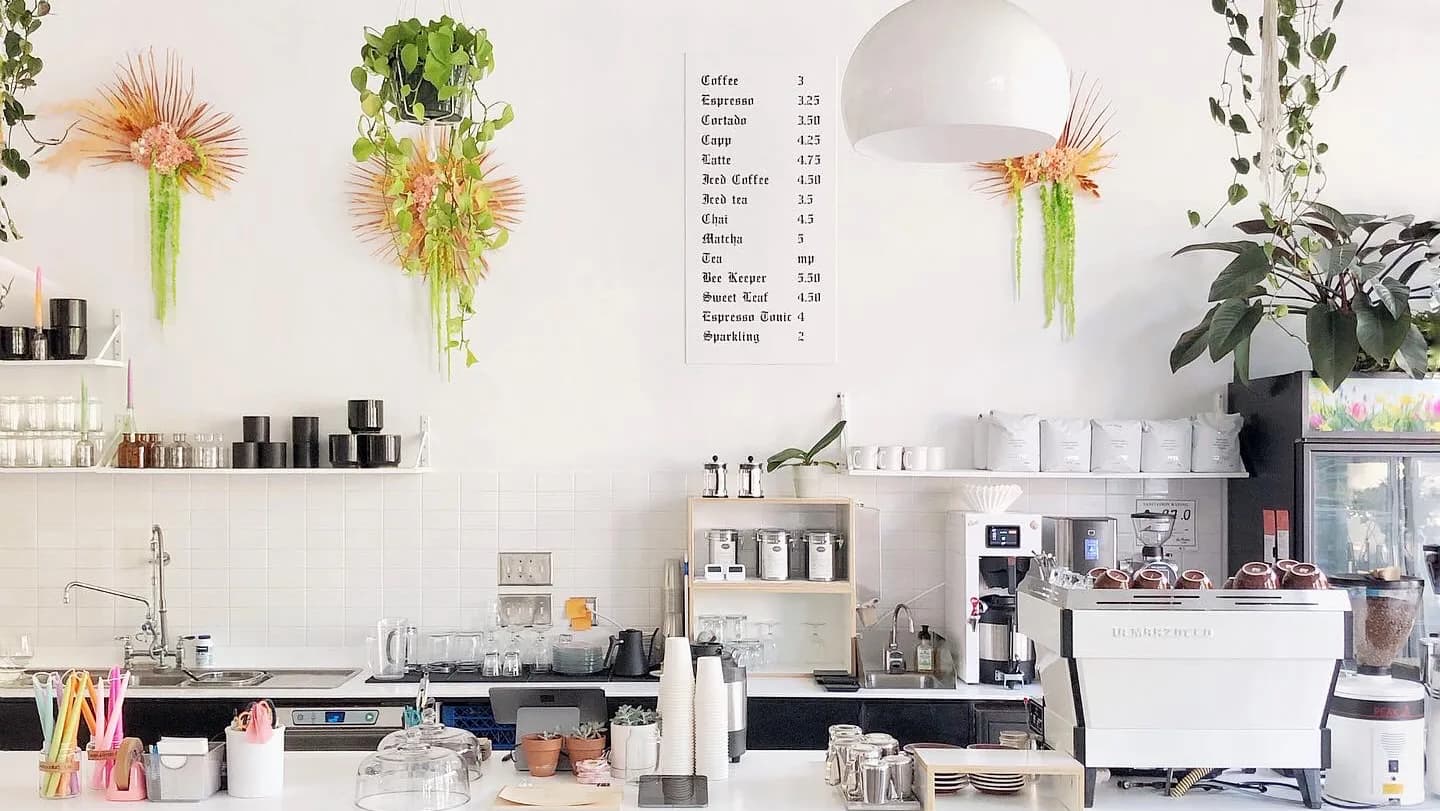 Pollen Coffee + Flower Shop in Asheville, specialty coffee cafe