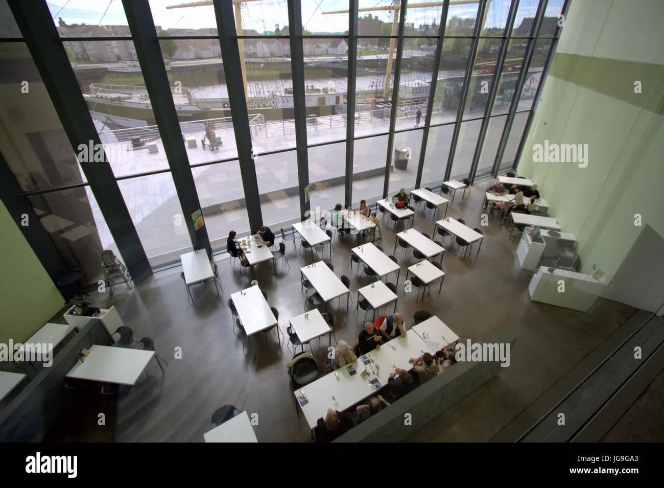 Riverside Museum in Glasgow, specialty coffee cafe