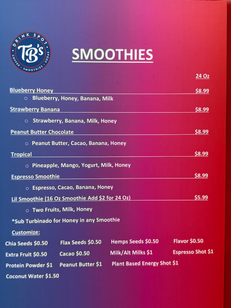 TB's Drink Spot in Tampa, specialty coffee cafe