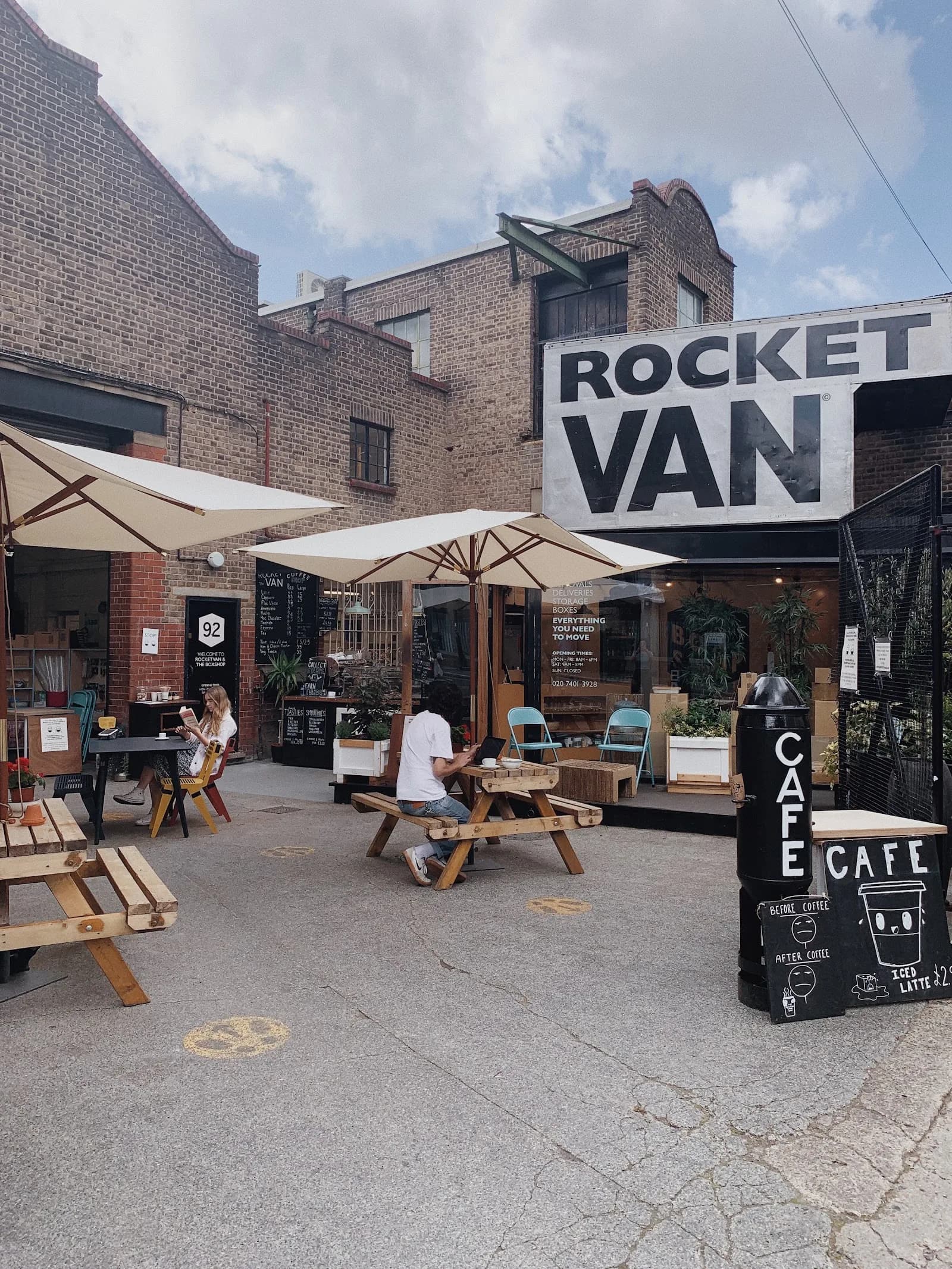 The Rocketvan Coffee Shop and The Box Shop Bar in London, specialty coffee cafe