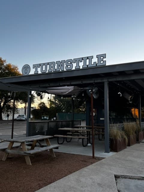 Turnstile Coffee Beer Cocktails and Burgers in Austin, specialty coffee cafe